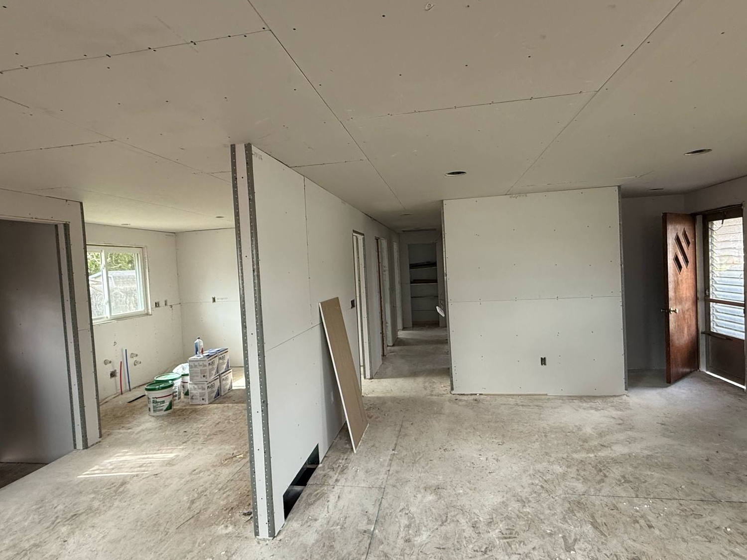 after installing drywall different angle